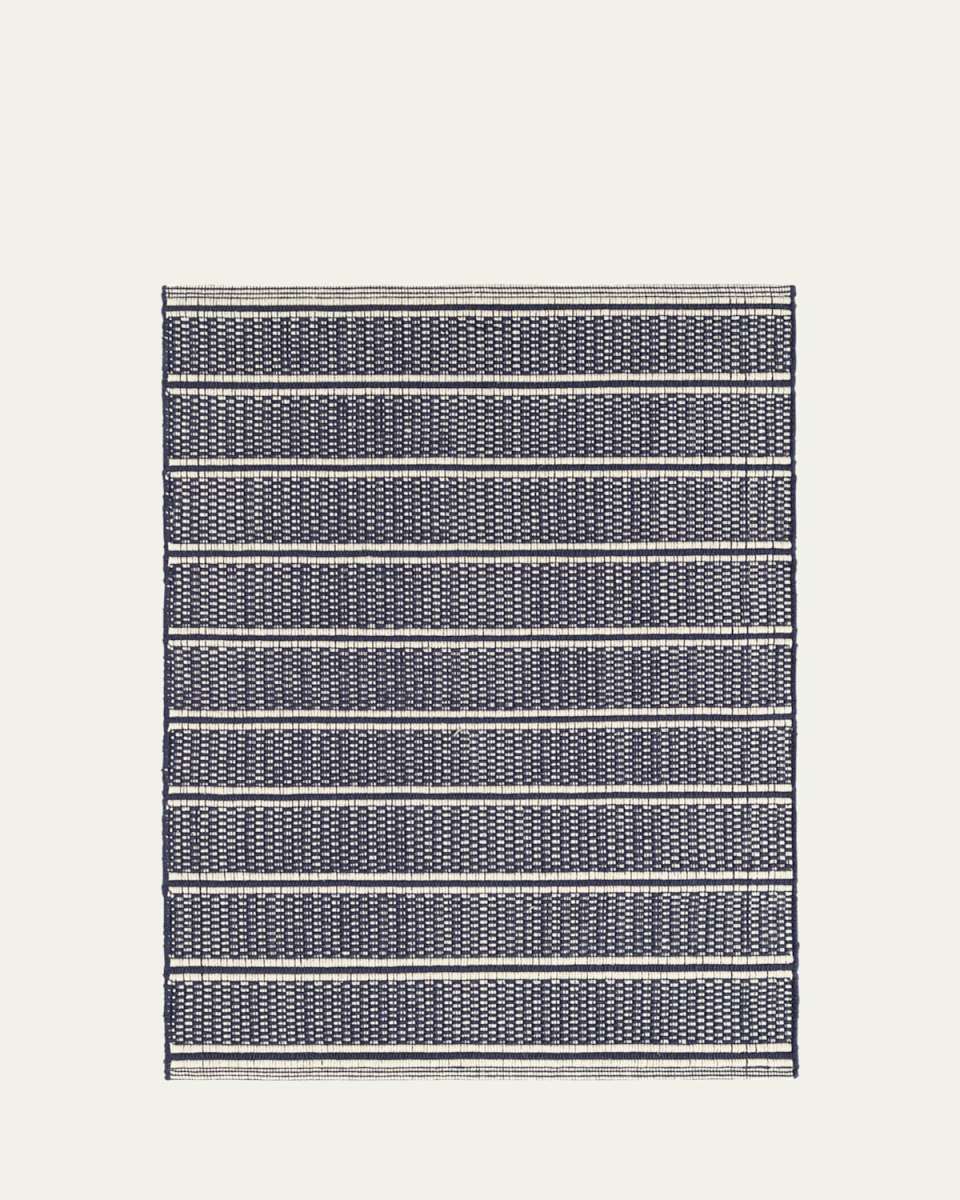 Archer Navy Handwoven Cotton Rug, 8' x 10'